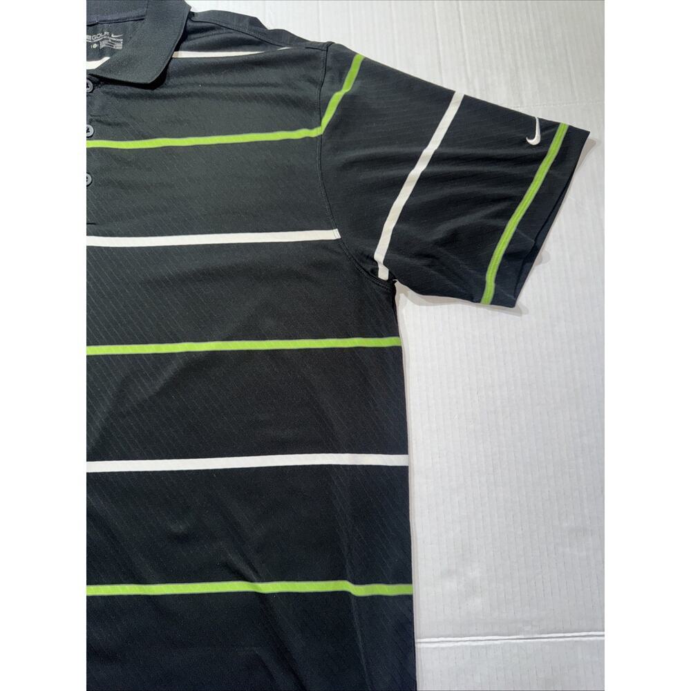 Nike Golf SS Men's Polo Shirt Dri-Fit Striped Black Large Multicolor Stripes - Picture 5 of 10